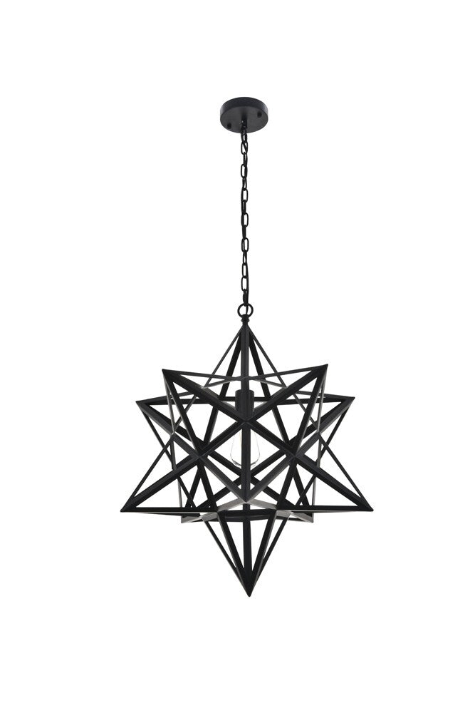 Elegant Furniture & Lighting - Nocturne 1 light black Pendant - LD4076D24BK veiw 1