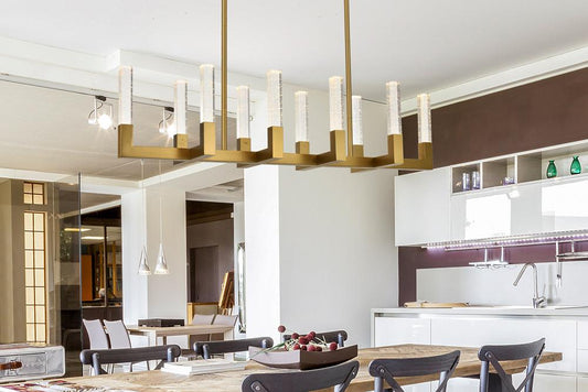 Elegant Furniture & Lighting - Noemi 48 inch Adjustable LED Pendant in Satin Gold - 1030G48SG veiw 2