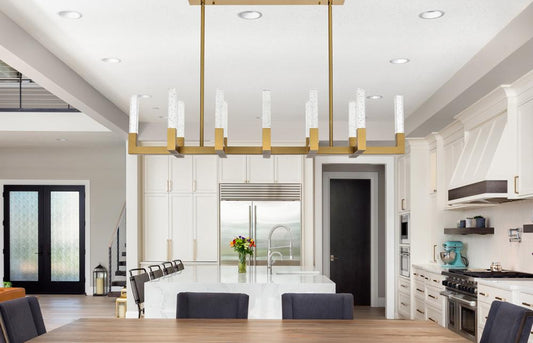 Elegant Furniture & Lighting - Noemi 54 inch Adjustable LED Pendant in Satin Gold - 1030G54SG veiw 2