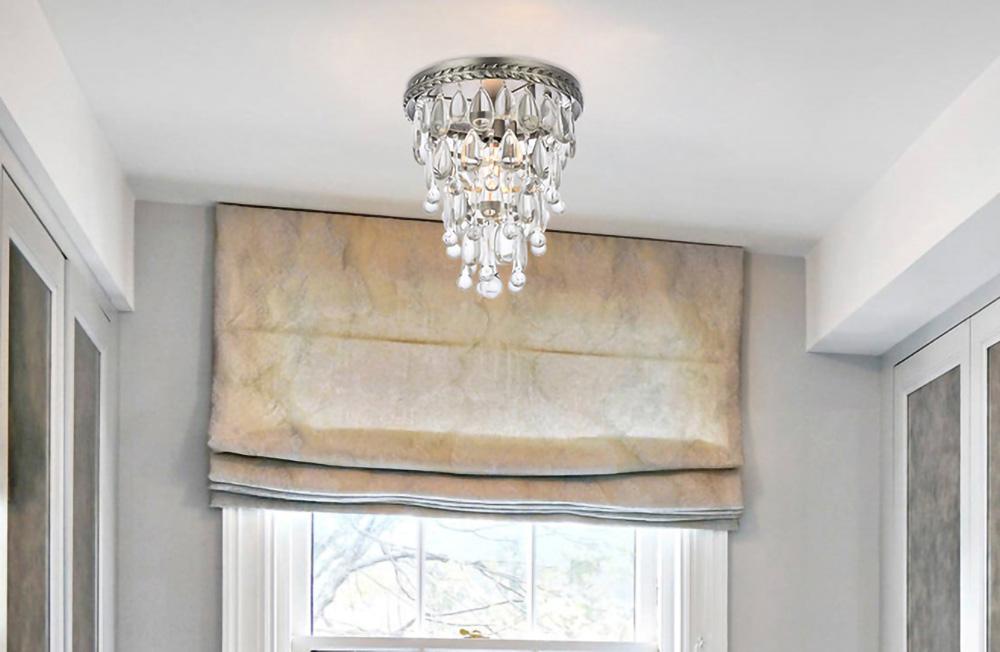 Elegant Furniture & Lighting - Nordic 1 light antique silver Flush Mount Clear Royal Cut Crystal - 1219F9AS/RC veiw 1