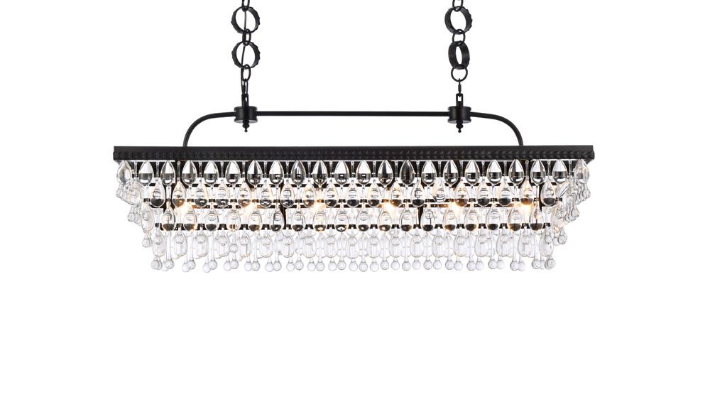 Elegant Furniture & Lighting - Nordic 40 inch rectangle pendant in black - 1219G40BK veiw 1