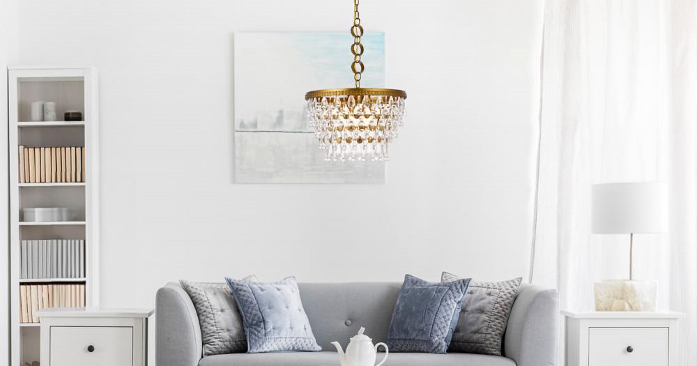 Elegant Furniture & Lighting - Nordic 5 lights brass pendant - 1219D19BR/RC veiw 1