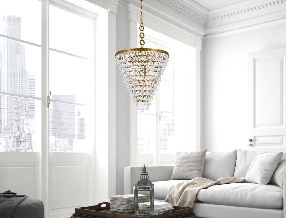 Elegant Furniture & Lighting - Nordic 7 lights brass chandelier - 1219D24BR/RC veiw 1