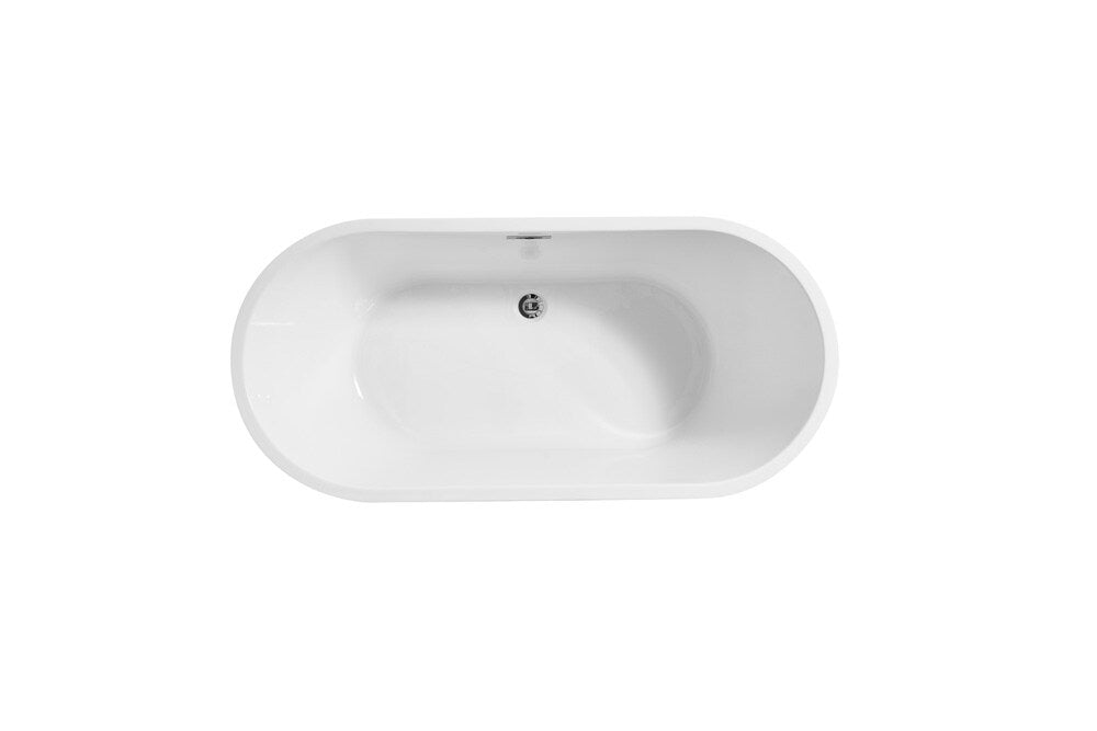 Elegant Furniture & Lighting - Odette 59 inch soaking roll top bathtub in glossy white - BT10659GW veiw 14