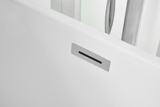 Elegant Furniture & Lighting - Odette 65 inch soaking roll top bathtub in glossy white - BT10665GW veiw 3