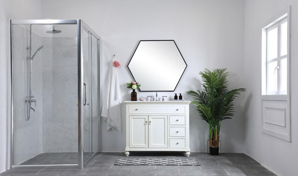 Elegant Furniture & Lighting - Otto 42 inch Single Bathroom vanity in antique white with ivory white engineered marble - VF12342AW-VW veiw 8