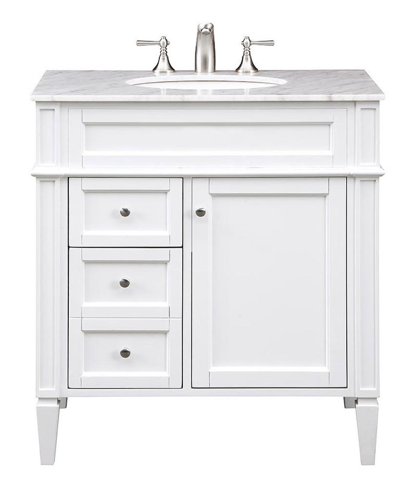 Elegant Furniture & Lighting - Park Ave 32 In. Single Bathroom Vanity Set In White - VF-1024 veiw 1