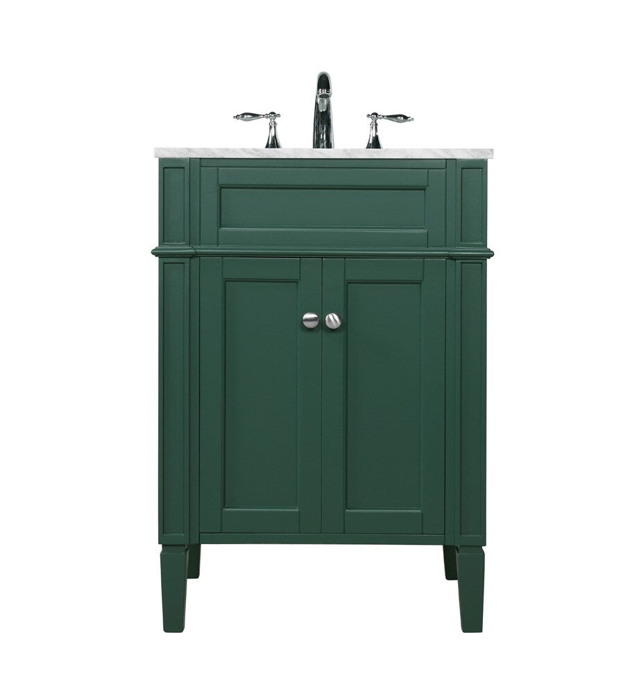 Elegant Furniture & Lighting - Park Avenue 24 inch Single bathroom vanity in green - VF12524GN veiw 1