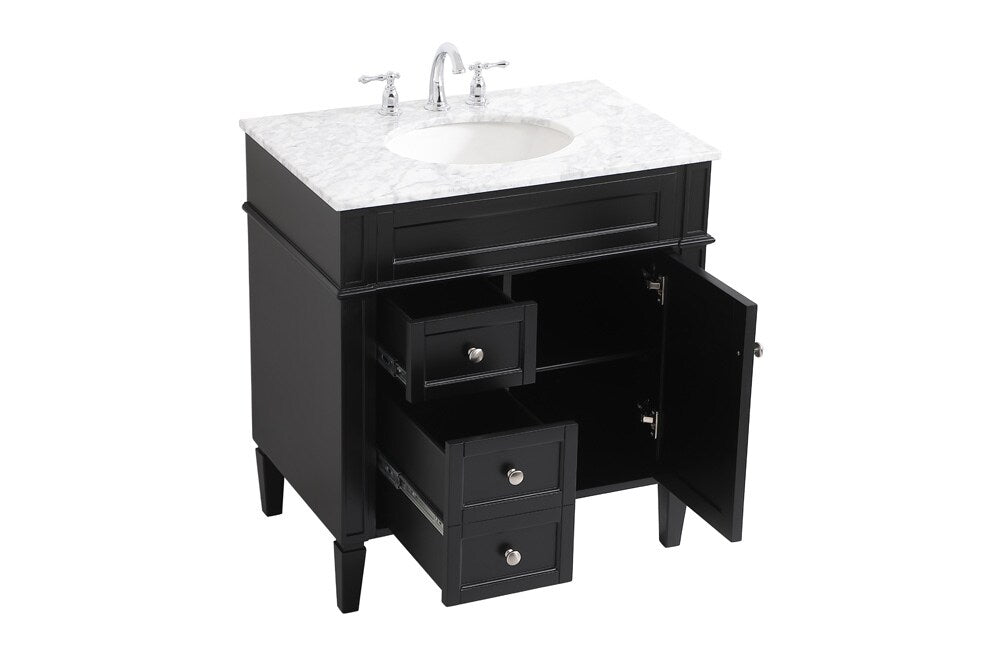 Elegant Furniture & Lighting - Park Avenue 32 inch Single bathroom vanity in Black - VF12532BK veiw 16
