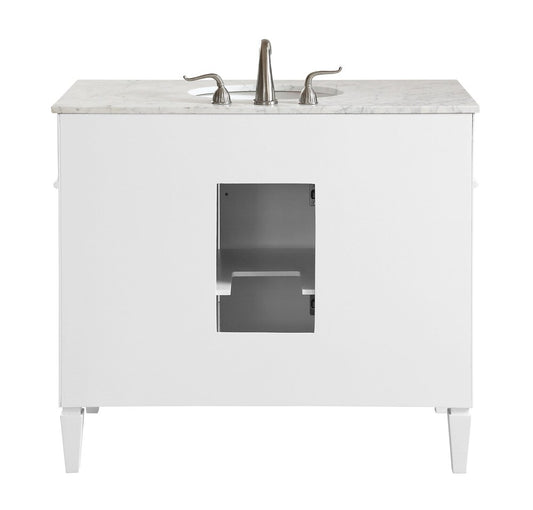 Elegant Furniture & Lighting - Park Avenue 40 In. Single Bathroom Vanity Set In White - VF12540WH veiw 2