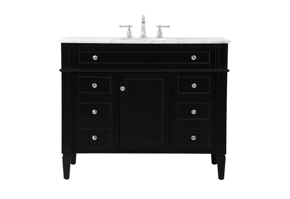 Elegant Furniture & Lighting - Park Avenue 42 inch Single bathroom vanity in black - VF12542BK veiw 1