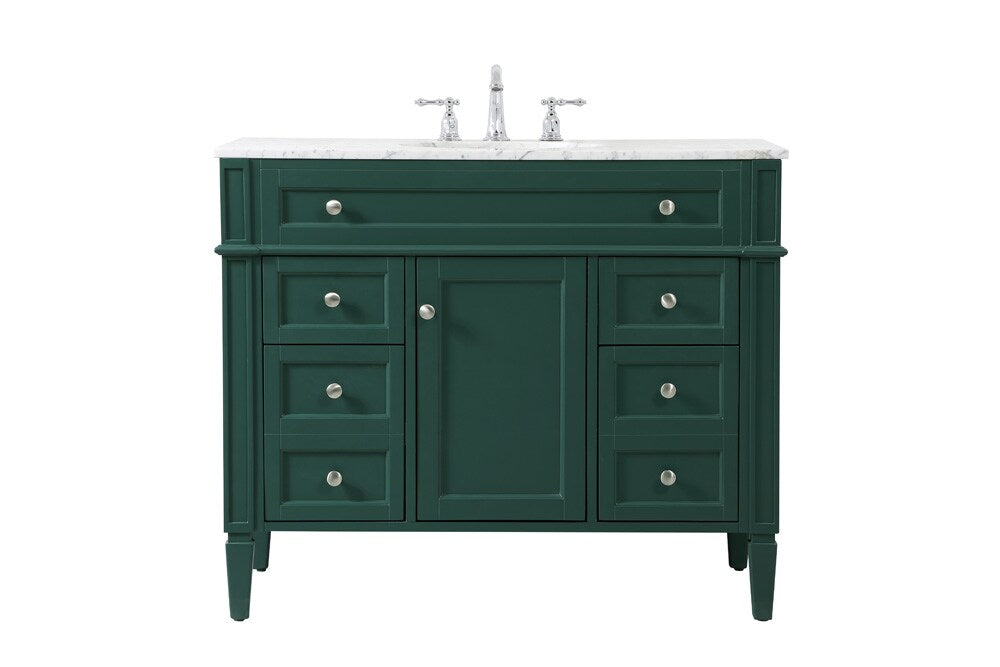 Elegant Furniture & Lighting - Park Avenue 42 inch Single bathroom vanity in green - VF12542GN veiw 1