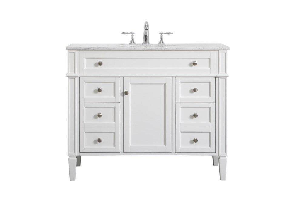 Elegant Furniture & Lighting - Park Avenue 42 inch Single bathroom vanity in white - VF12542WH veiw 1