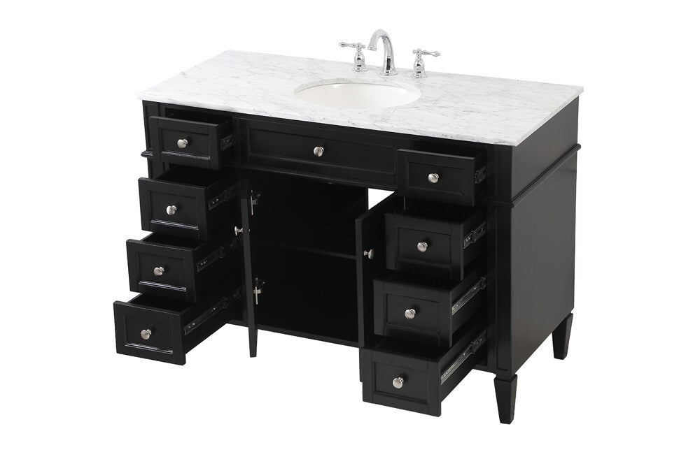 Elegant Furniture & Lighting - Park Avenue 48 inch Single bathroom vanity in Black - VF12548BK veiw 16