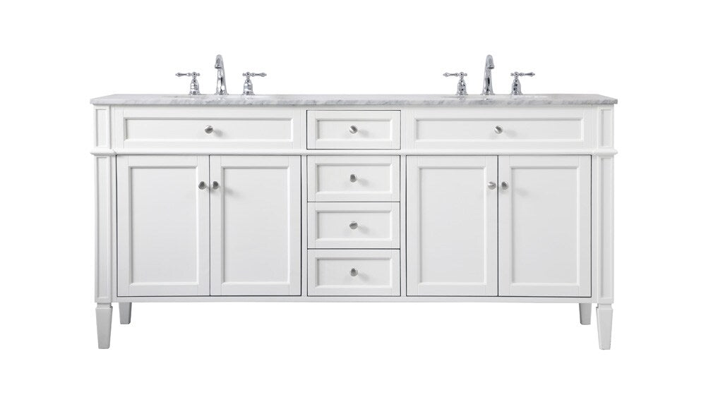 Elegant Furniture & Lighting - Park Avenue 72 inch double bathroom vanity in white - VF12572DWH veiw 1
