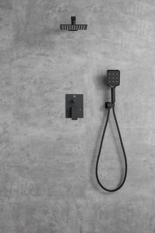 Elegant Furniture & Lighting - Petar Complete Shower Faucet System with Rough-in Valve in Matte Black - FAS-9003MBK veiw 2