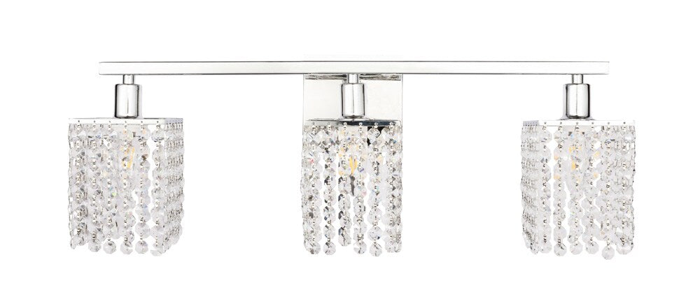 Elegant Furniture & Lighting - Phineas 3 light Chrome and Clear Crystals wall sconce - LD7011C veiw 1