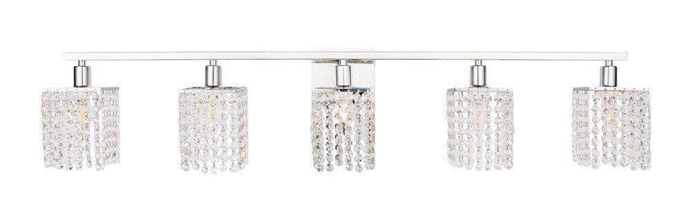 Elegant Furniture & Lighting - Phineas 5 light Chrome and Clear Crystals wall sconce - LD7015C veiw 1