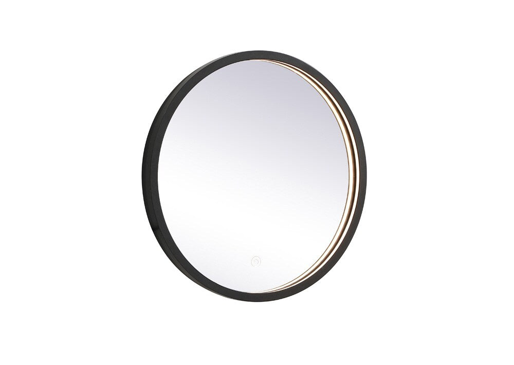 Elegant Furniture & Lighting - Pier 18 inch LED mirror with adjustable color temperature 3000K/4200K/6400K in black - MRE6018BK veiw 1