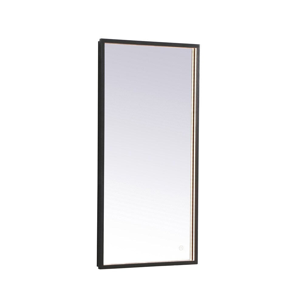 Elegant Furniture & Lighting - Pier 18x36 inch LED mirror with adjustable color temperature 3000K/4200K/6400K in black - MRE61836BK veiw 1