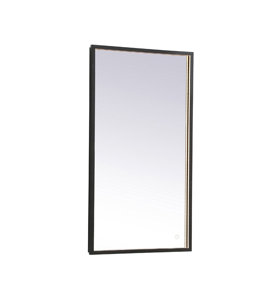 Elegant Furniture & Lighting - Pier 20x36 inch LED mirror with adjustable color temperature 3000K/4200K/6400K in black - MRE62036BK veiw 1
