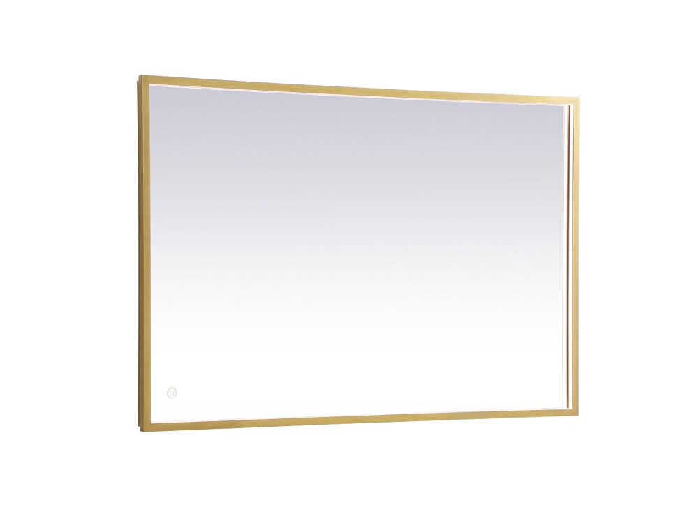 Elegant Furniture & Lighting - Pier 27x40 inch LED mirror with adjustable color temperature 3000K/4200K/6400K in brass - MRE62740BR veiw 1