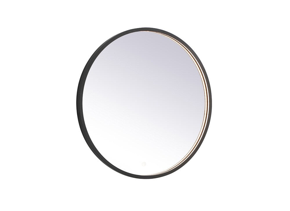 Elegant Furniture & Lighting - Pier 28 inch LED mirror with adjustable color temperature 3000K/4200K/6400K in black - MRE6028BK veiw 1