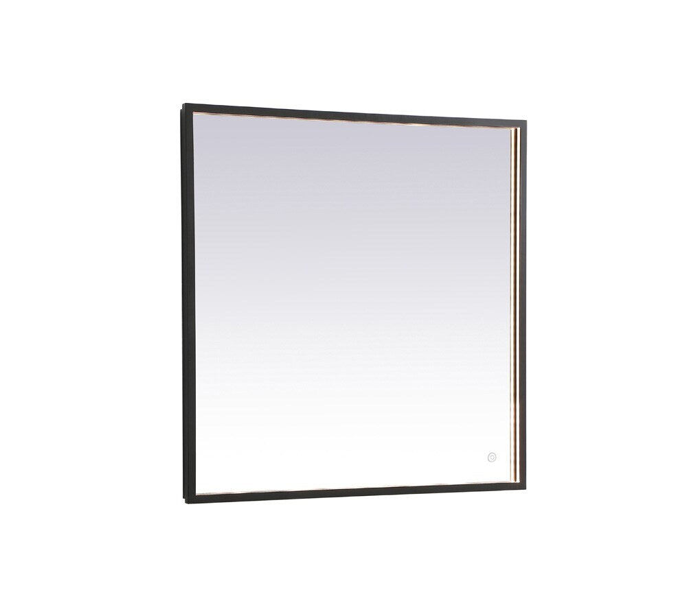 Elegant Furniture & Lighting - Pier 30x30 inch LED mirror with adjustable color temperature 3000K/4200K/6400K in black - MRE63030BK veiw 1