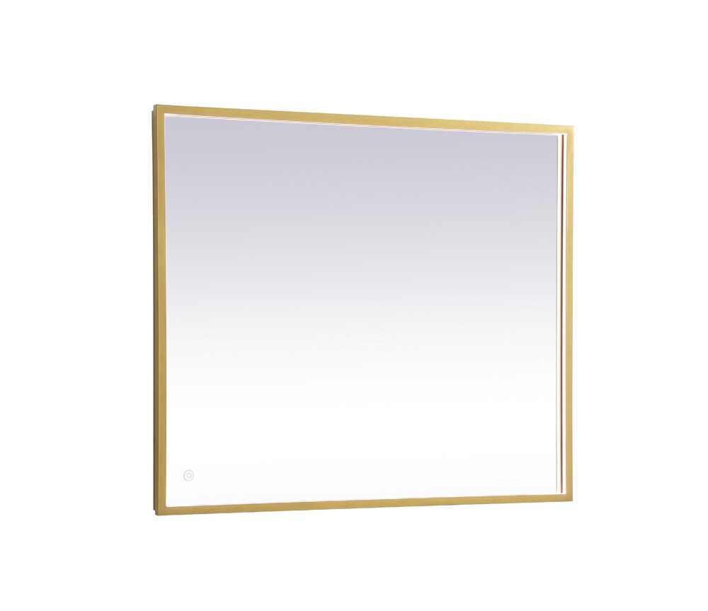 Elegant Furniture & Lighting - Pier 30x36 inch LED mirror with adjustable color temperature 3000K/4200K/6400K in brass - MRE63036BR veiw 1