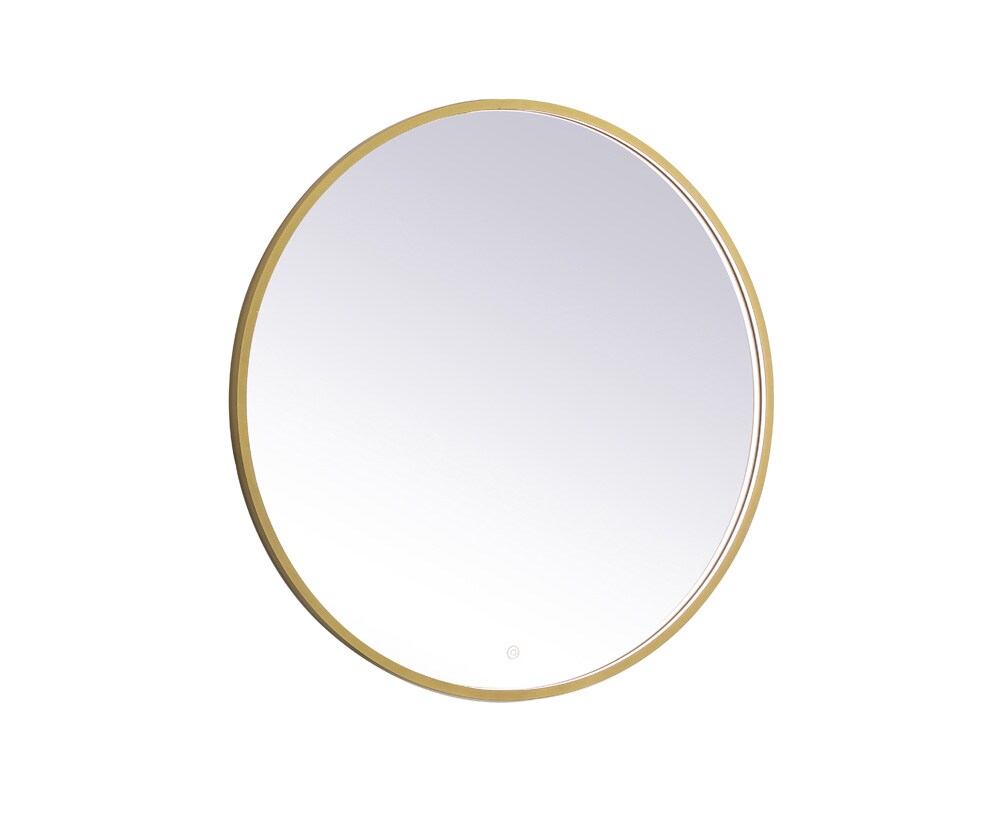 Elegant Furniture & Lighting - Pier 36 inch LED mirror with adjustable color temperature 3000K/4200K/6400K in brass - MRE6036BR veiw 1