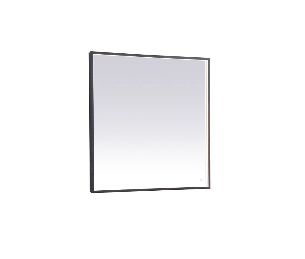 Elegant Furniture & Lighting - Pier 36x36 inch LED mirror with adjustable color temperature 3000K/4200K/6400K in black - MRE63636BK veiw 1