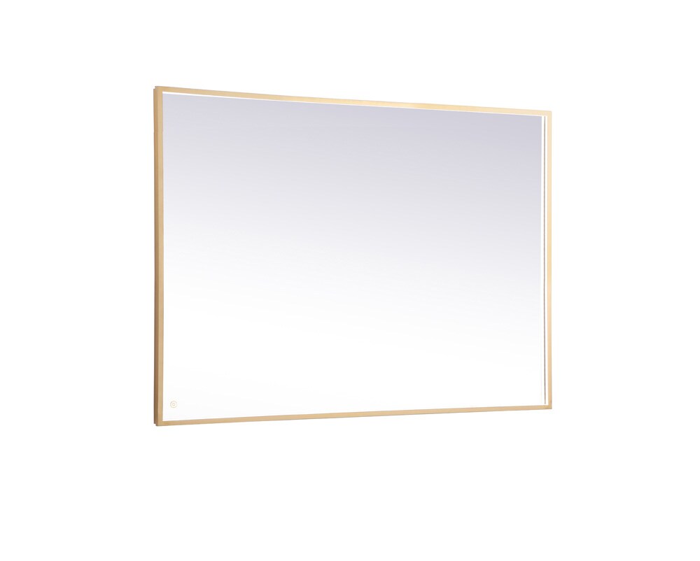 Elegant Furniture & Lighting - Pier 42x60 inch LED mirror with adjustable color temperature 3000K/4200K/6400K in brass - MRE64260BR veiw 1