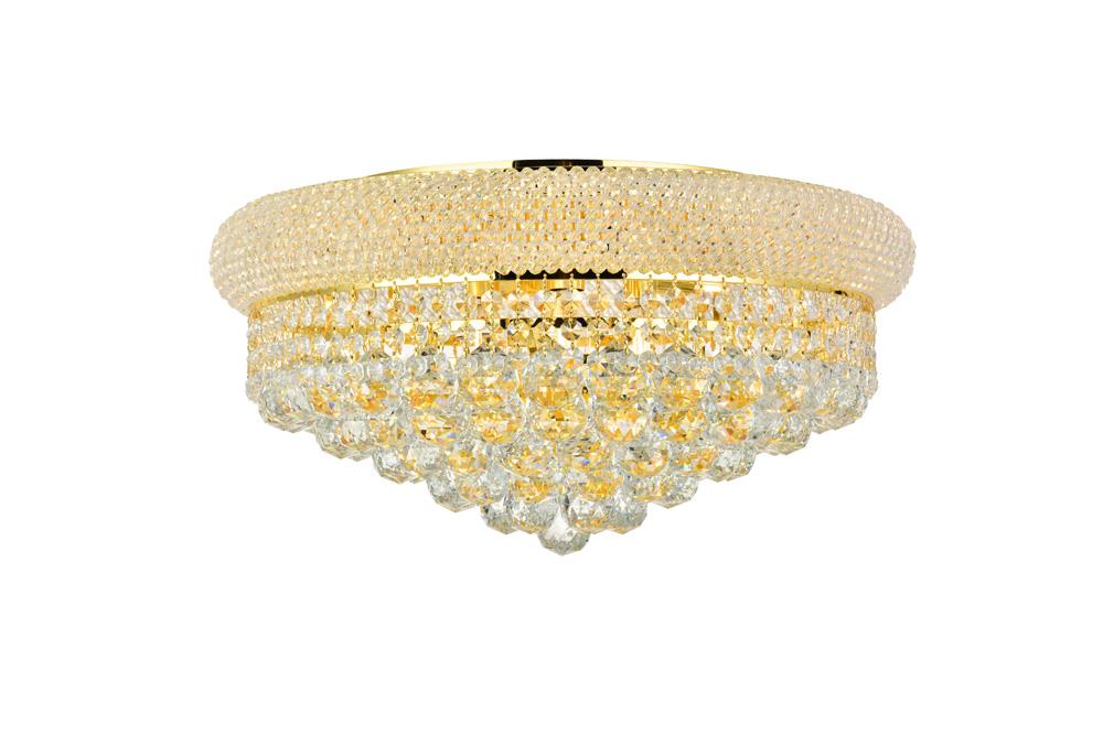Elegant Furniture & Lighting - Primo 10 light Gold Flush Mount Clear Royal Cut Crystal - V1800F20G/RC veiw 1