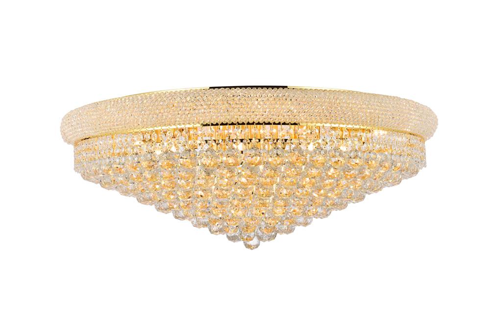 Elegant Furniture & Lighting - Primo 20 light Gold Flush Mount Clear Royal Cut Crystal - V1800F36G/RC veiw 1