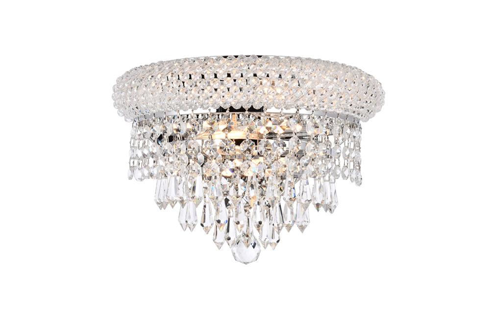 Elegant Furniture & Lighting - Primo 2 light Chrome Wall Sconce Clear Royal Cut Crystal - V1802W12C/RC veiw 1
