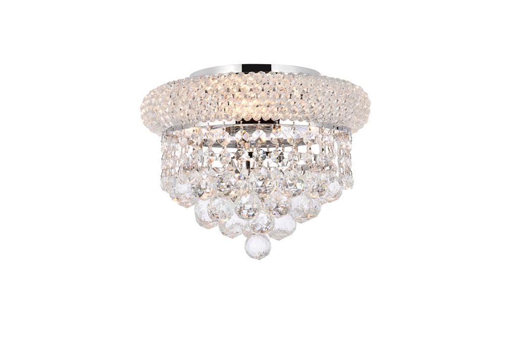 Elegant Furniture & Lighting - Primo 3 light Chrome Flush Mount Clear Royal Cut Crystal - V1800F10C/RC veiw 1