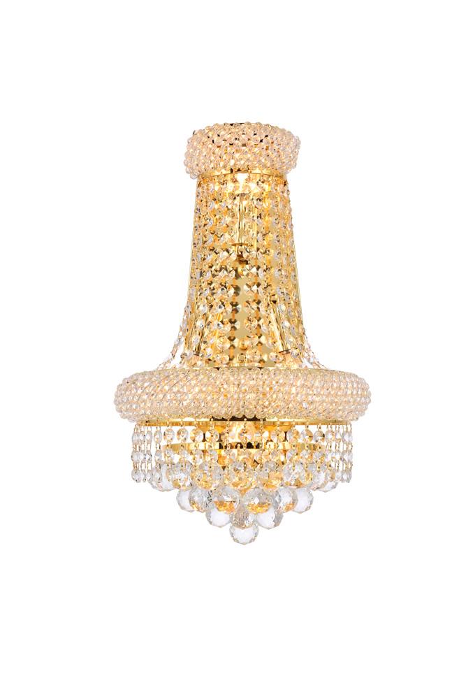 Elegant Furniture & Lighting - Primo 4 light Gold Wall Sconce Clear Royal Cut Crystal - V1800W12SG/RC veiw 1