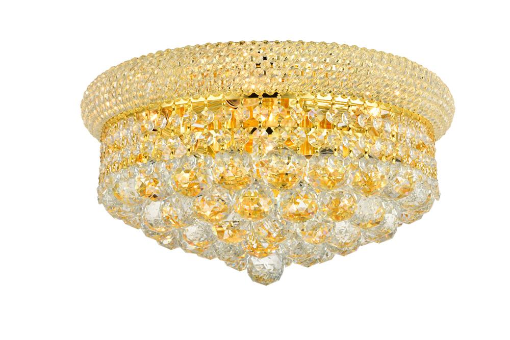 Elegant Furniture & Lighting - Primo 8 light Gold Flush Mount Clear Royal Cut Crystal - V1800F16G/RC veiw 1