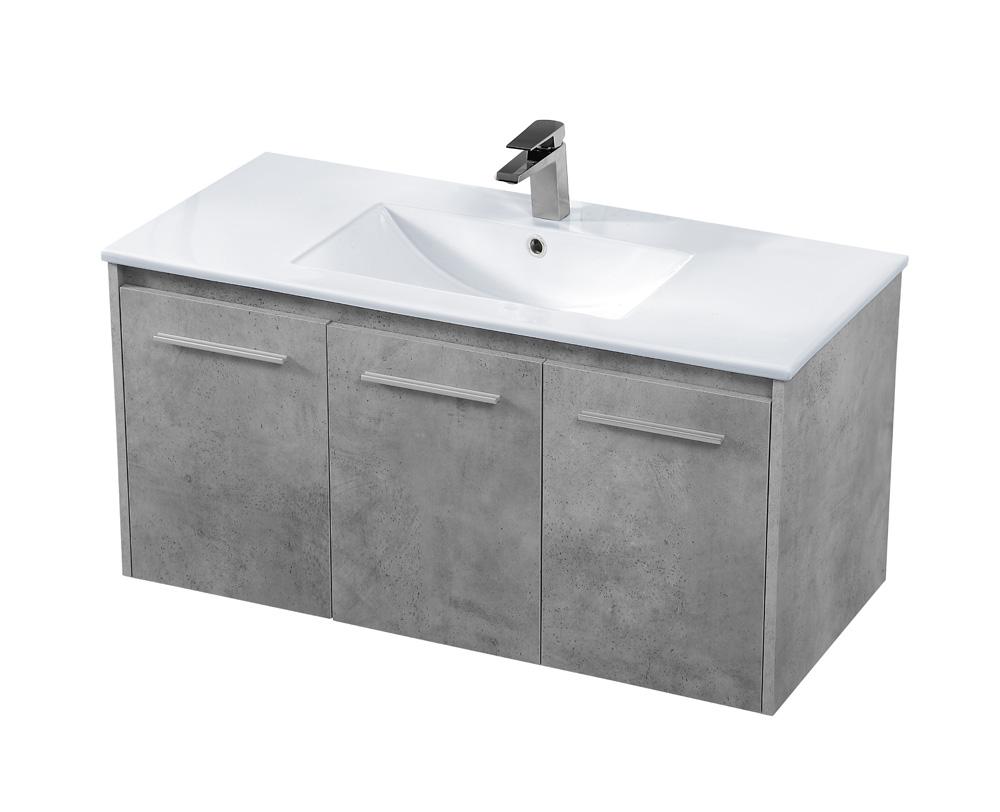 Elegant Furniture & Lighting - Rasina 40 inch Single Bathroom Floating Vanity in Concrete Grey - VF44040CG veiw 8