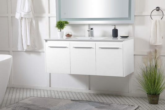 Elegant Furniture & Lighting - Rasina 48 inch Single Bathroom Floating Vanity in White - VF44048WH veiw 2