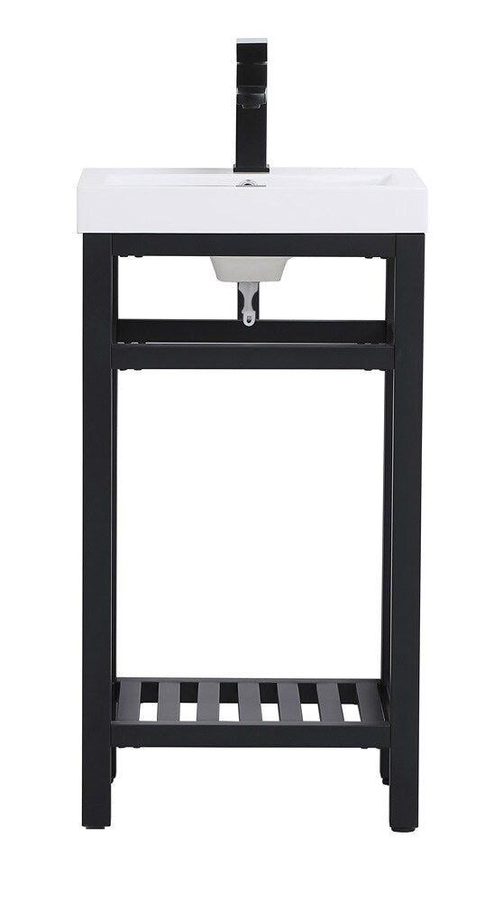 Elegant Furniture & Lighting - Raya 18 inch Single Bathroom Metal Vanity in Black - VF14018BK veiw 1