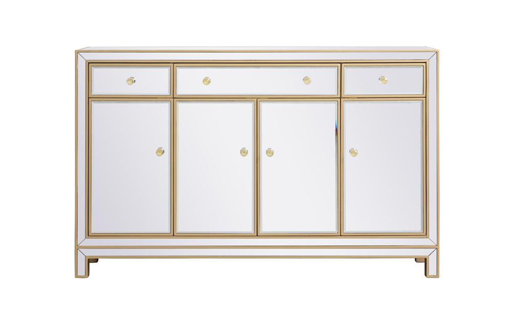 Elegant Furniture & Lighting - Reflexion 56 inch mirrored credenza in gold - MF72001G veiw 1