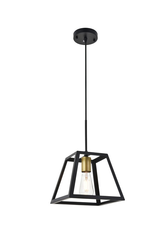 Elegant Furniture & Lighting - Resolute 1 light brass and black Pendant - LD4061D10BRB veiw 1