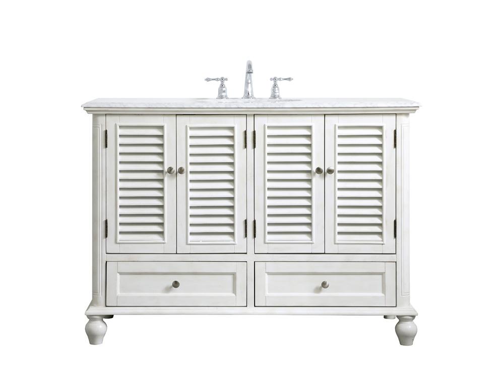 Elegant Furniture & Lighting - Rhodes 48 inch Single Bathroom Vanity in Antique White - VF30548AW veiw 1