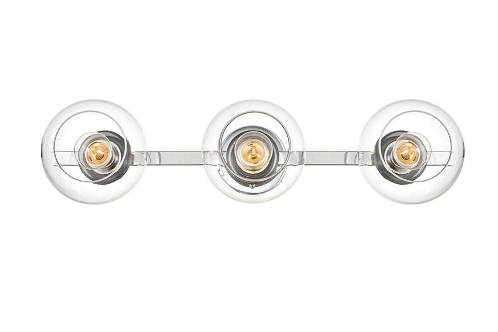 Elegant Furniture & Lighting - Rogelio 3 light Chrome and Clear Bath Sconce - LD7320W27CH veiw 1