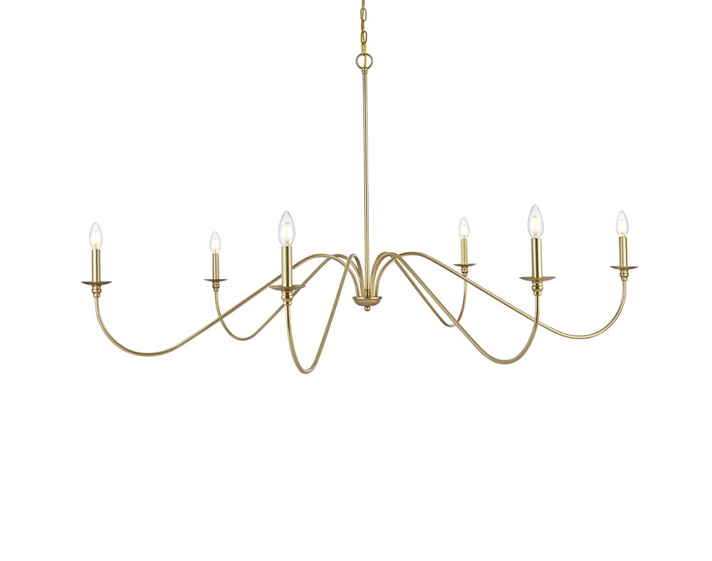 Elegant Furniture & Lighting - Rohan 60 inch chandelier in Brass - LD5056D60BR veiw 1