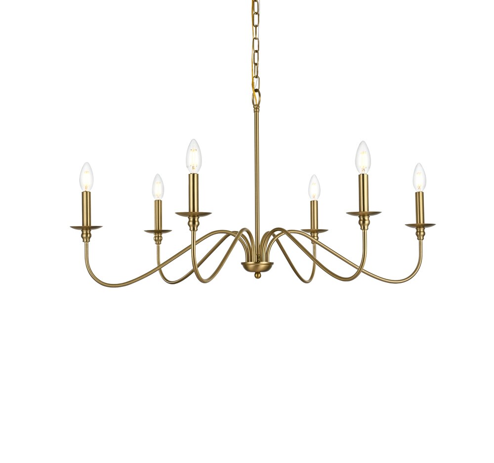 Elegant Furniture & Lighting - Rohan 36 inch chandelier in Satin Gold - LD5006D36SG veiw 1