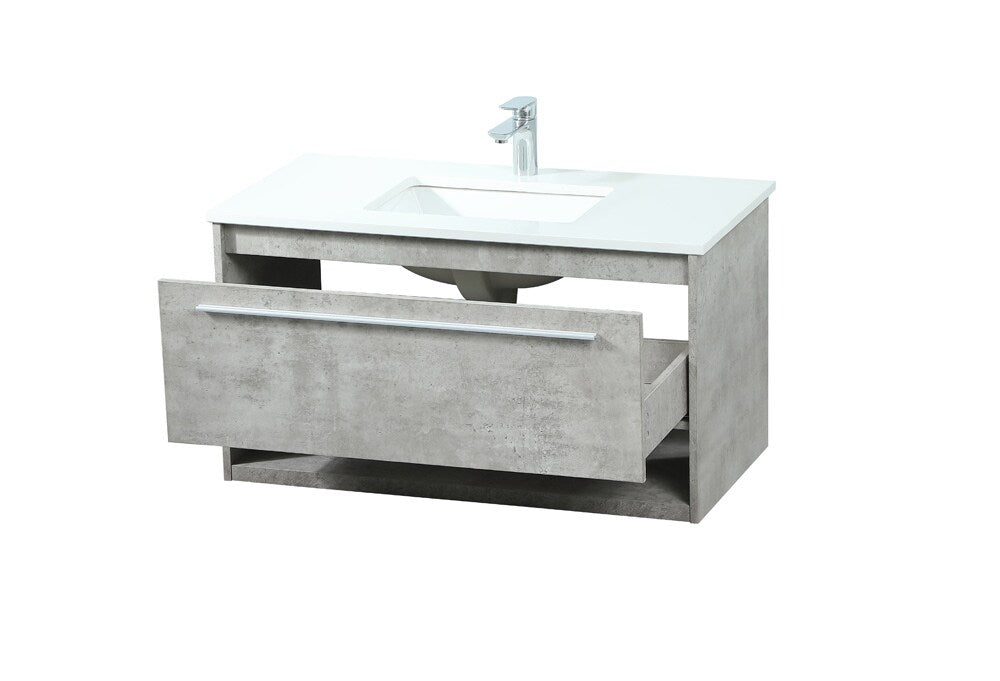 Elegant Furniture & Lighting - Roman 36 inch Single bathroom vanity in concrete grey - VF43536MCG veiw 16