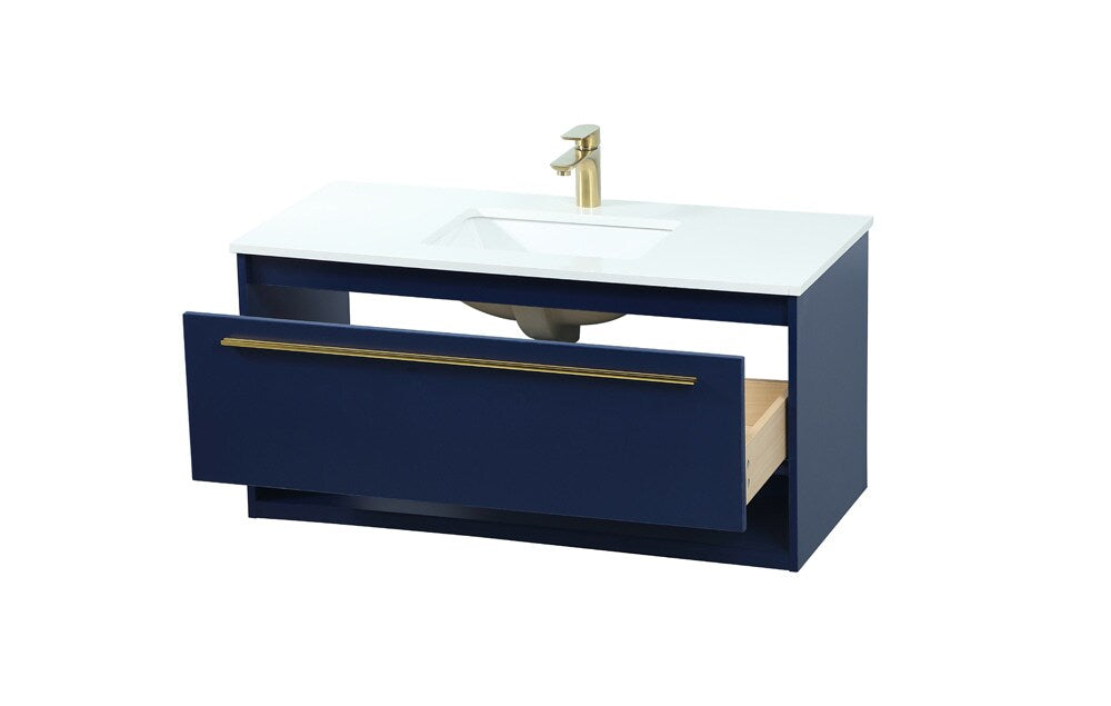 Elegant Furniture & Lighting - Roman 40 inch Single bathroom vanity in blue - VF43540MBL veiw 16