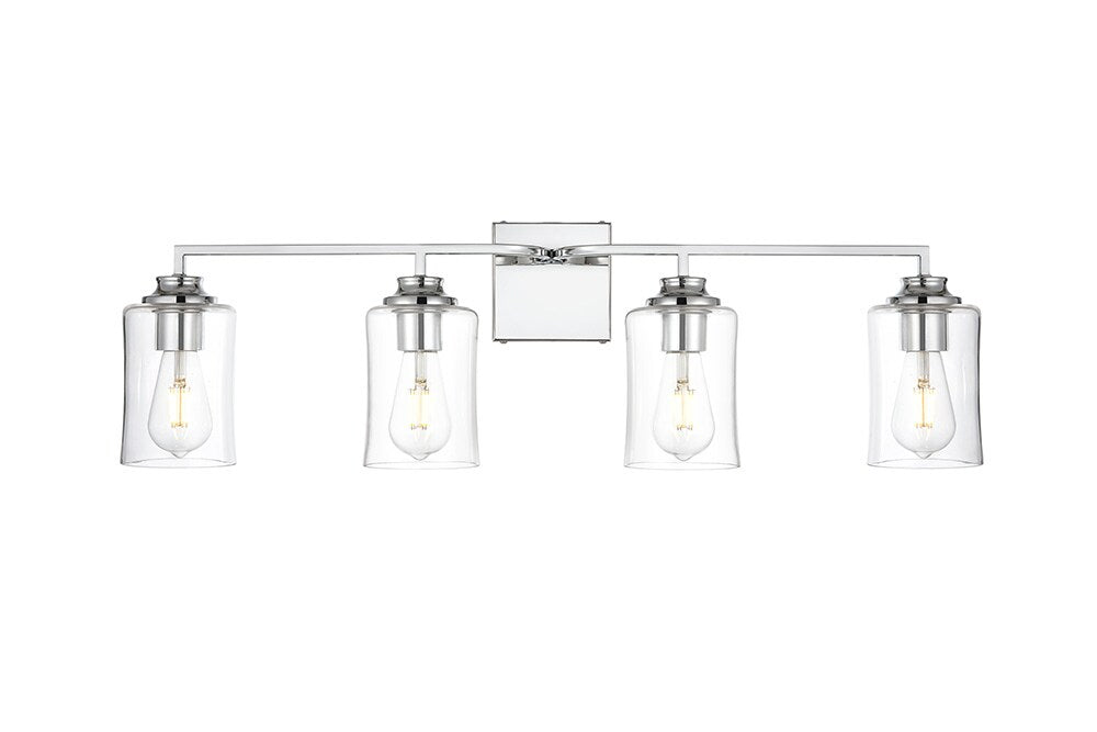 Elegant Furniture & Lighting - Ronnie 4 light Chrome and Clear Bath Sconce - LD7314W32CH veiw 1